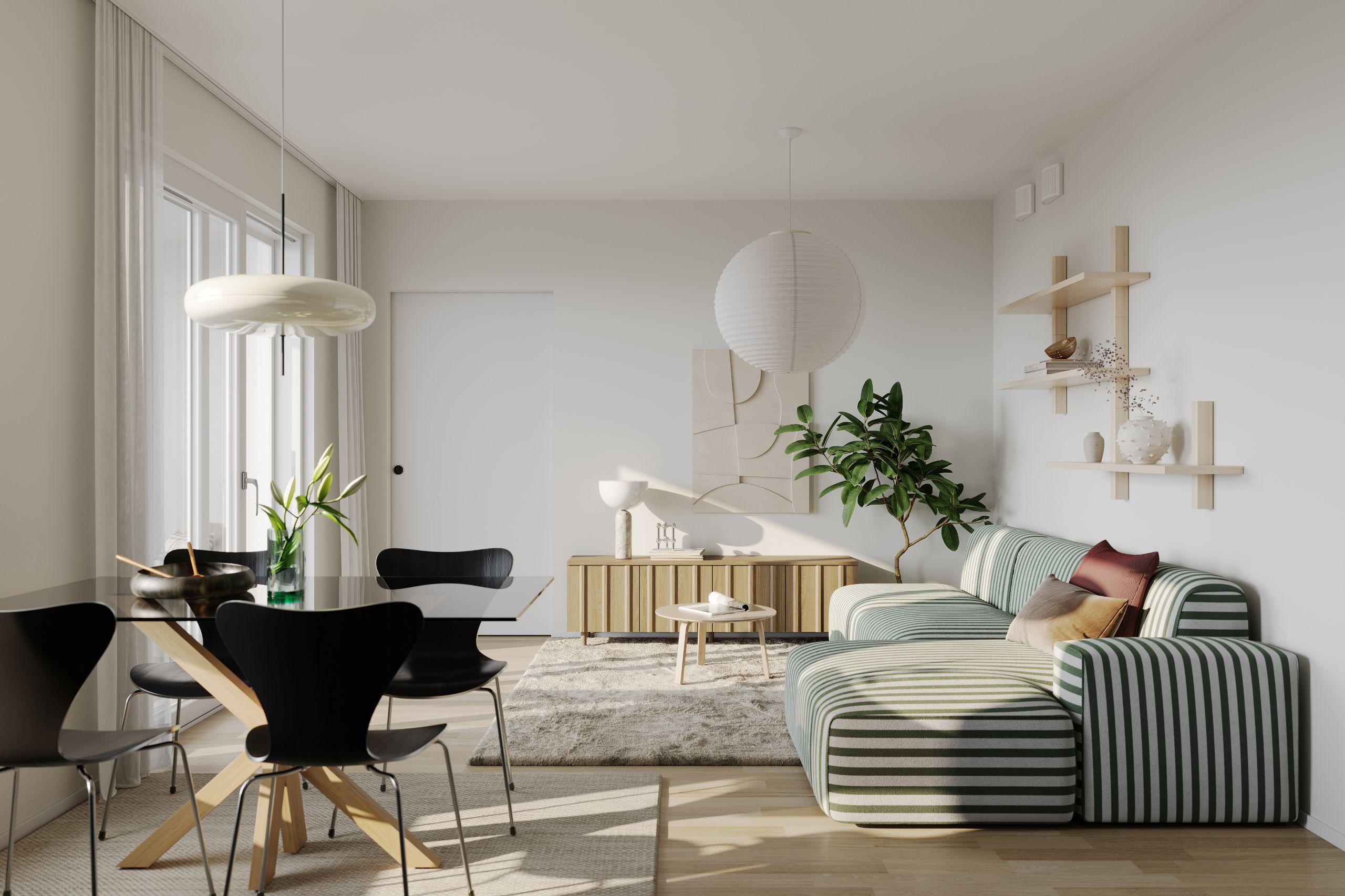 Visualisointikuva Vellamonneidon asunnosta