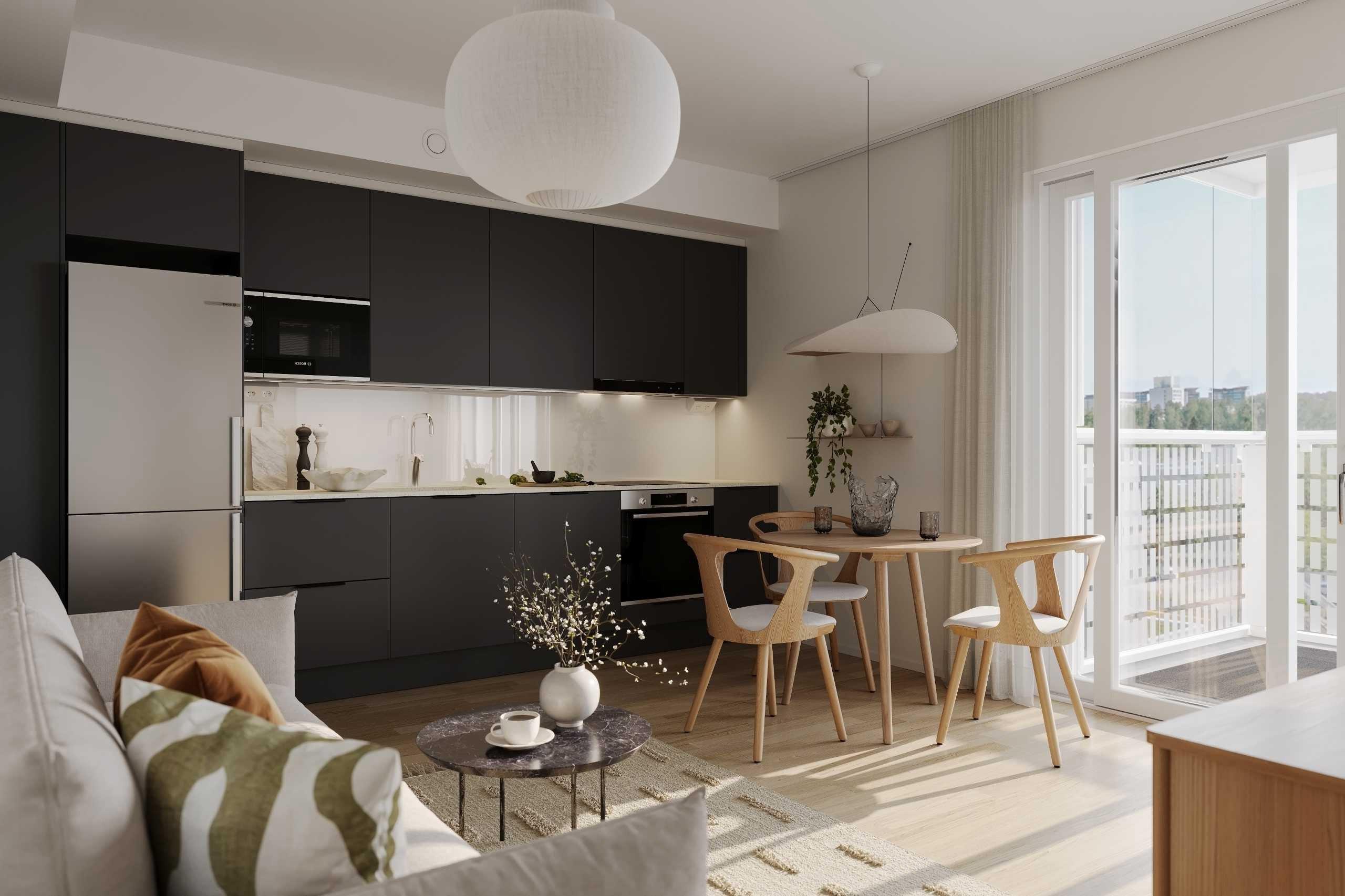 Visualisointikuva asunnon keittotilasta