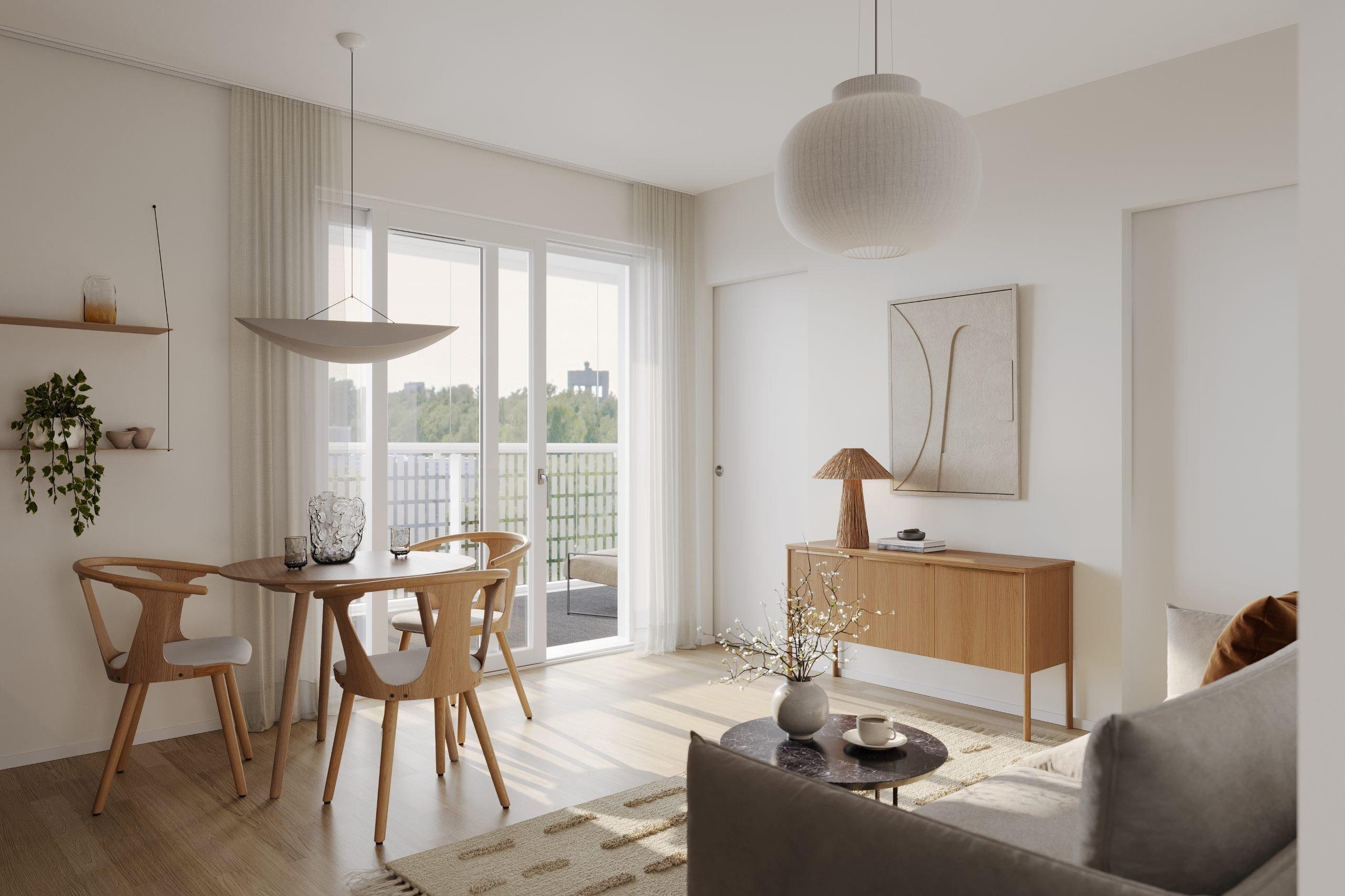 Visualisointikuva Vellamonneidon asunnosta