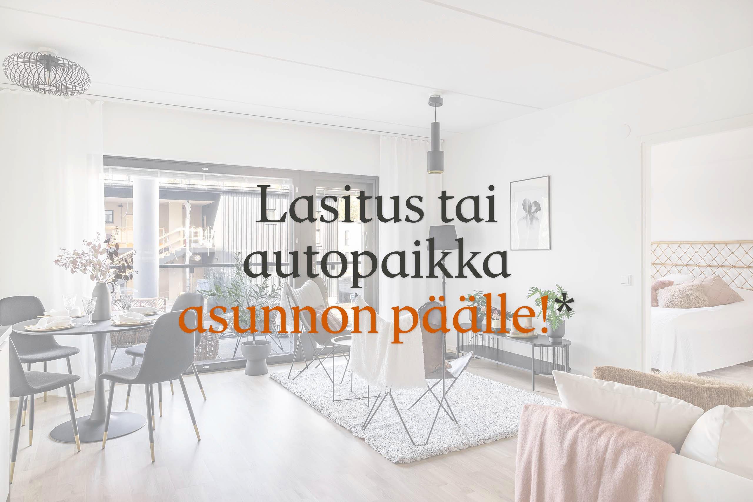 Lasitus tai autopaikka asunnon päälle