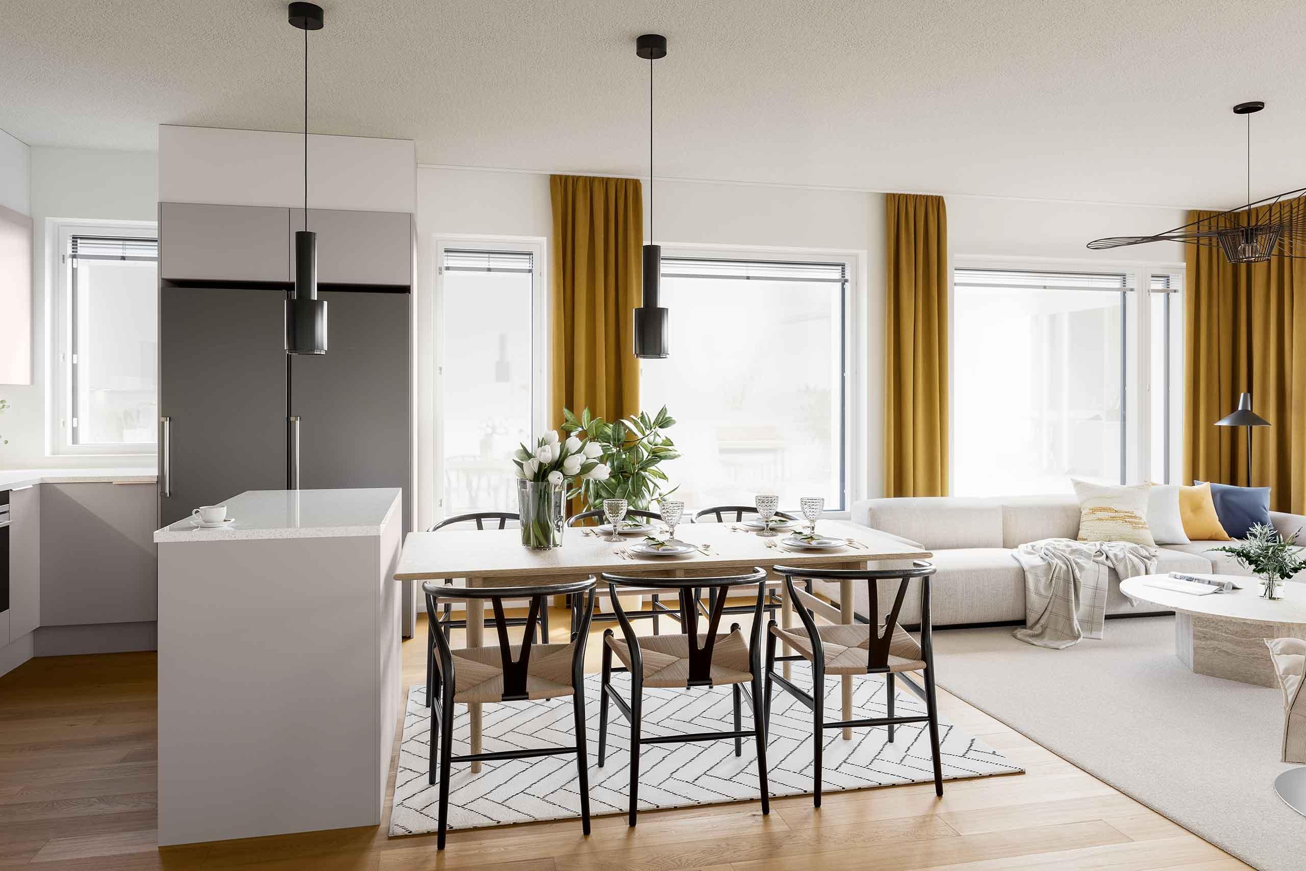 Havainnekuva Halkopiipunkallion asunnosta