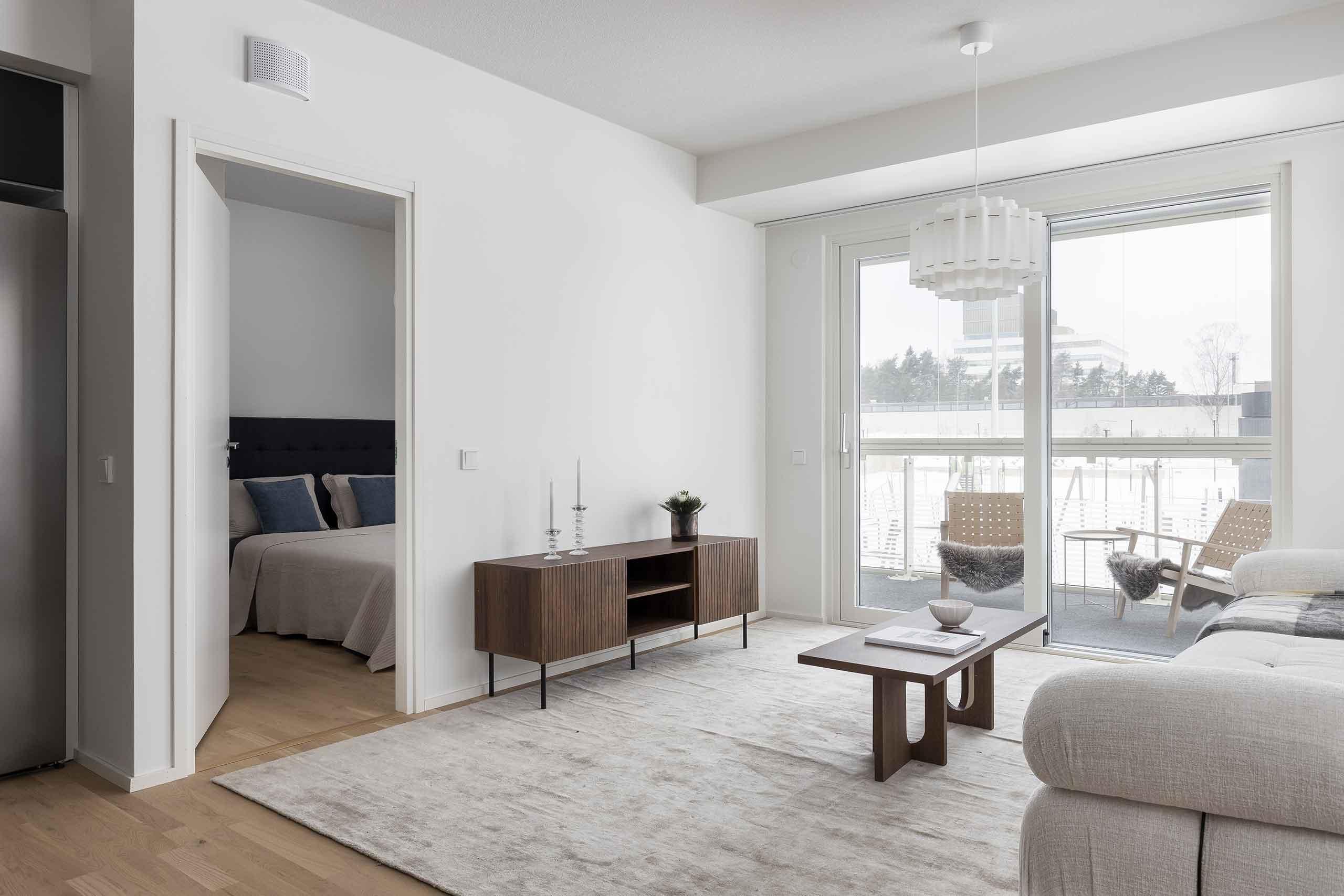 Olohuone ja makuuhuone