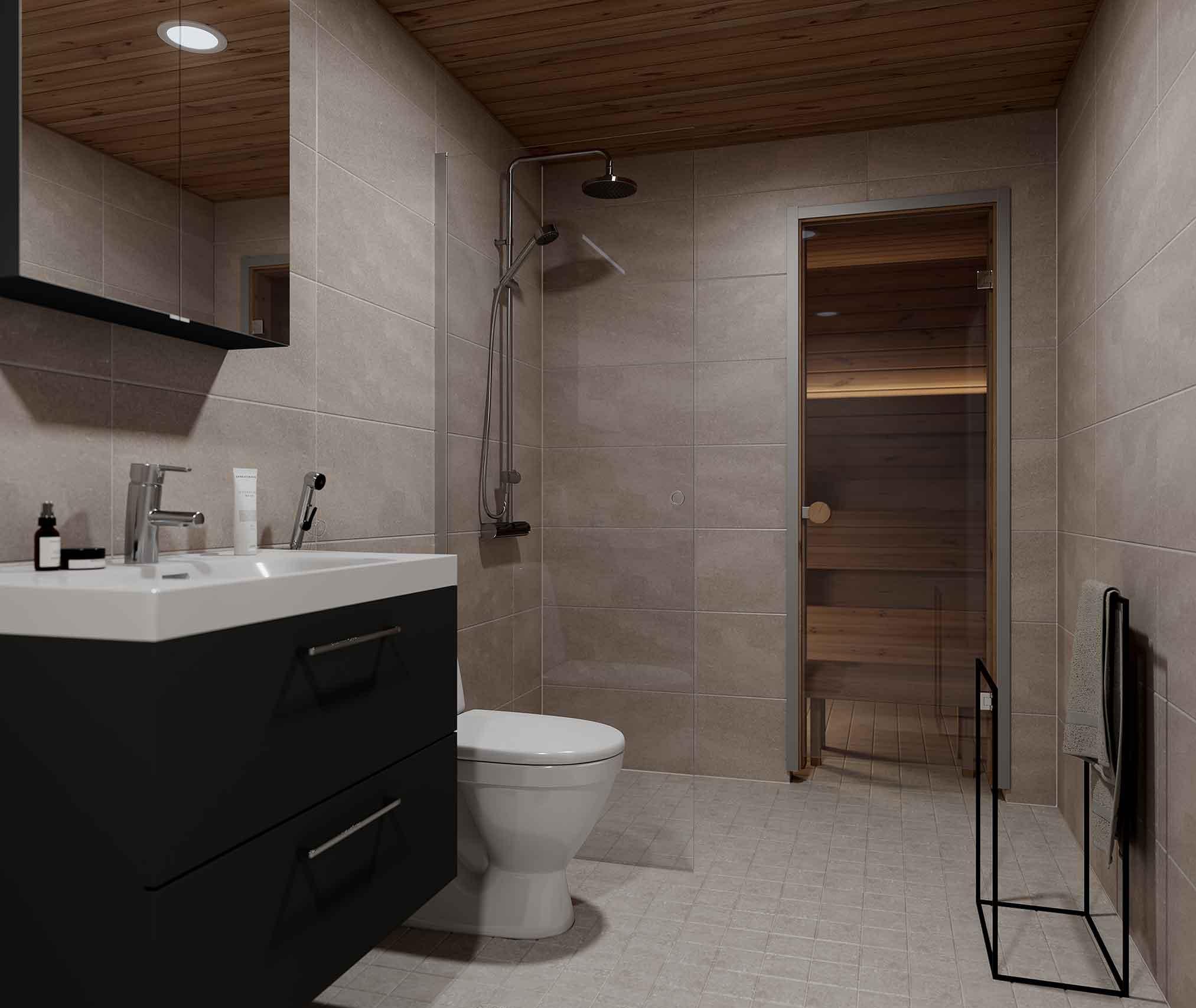 Paviljonki kylpyhuone Kallio