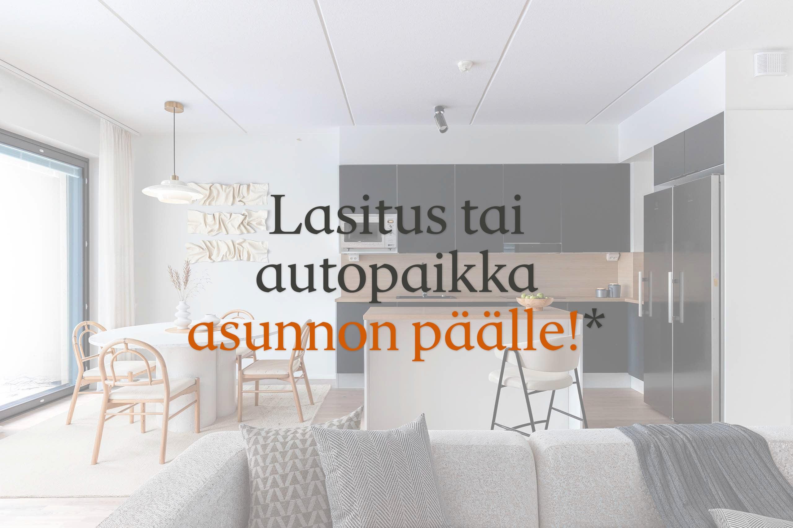 Lasitus tai autopaikka asunnon päälle