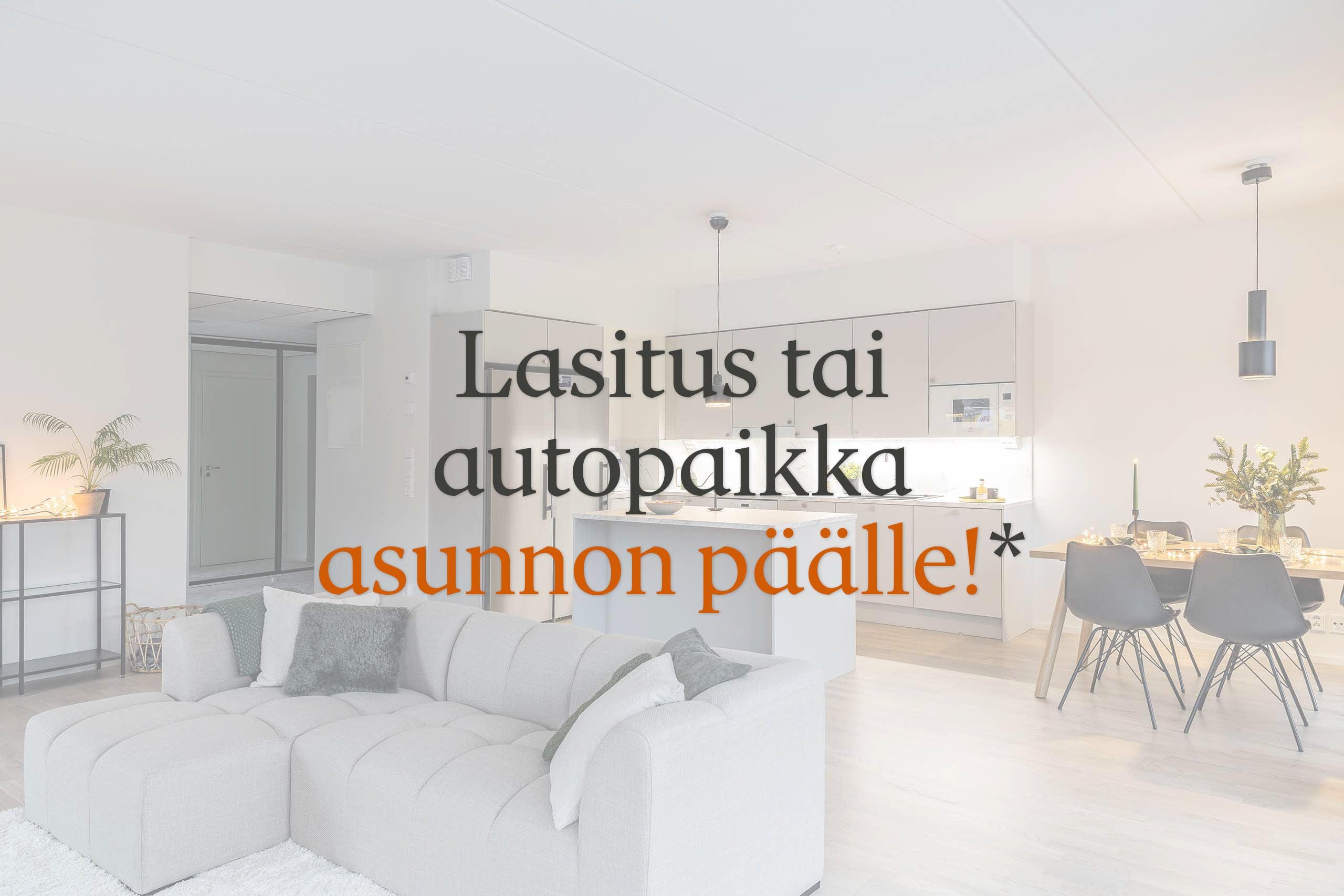Lasitus tai autopaikka asunnon päälle