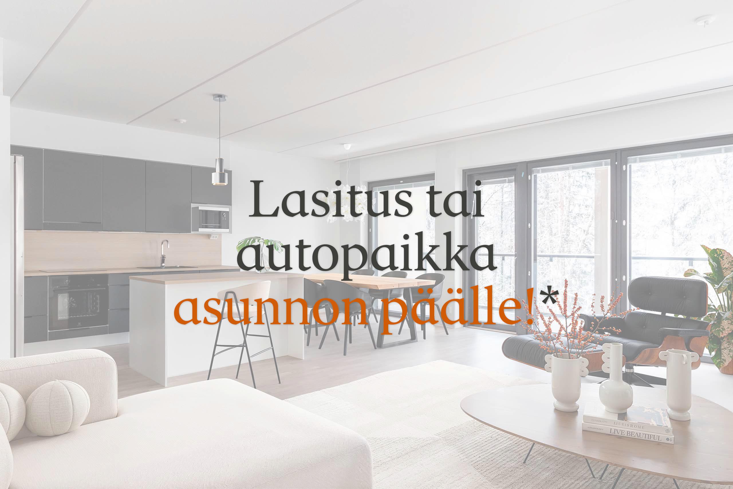 Lasitus tai autopaikka asunnon päälle