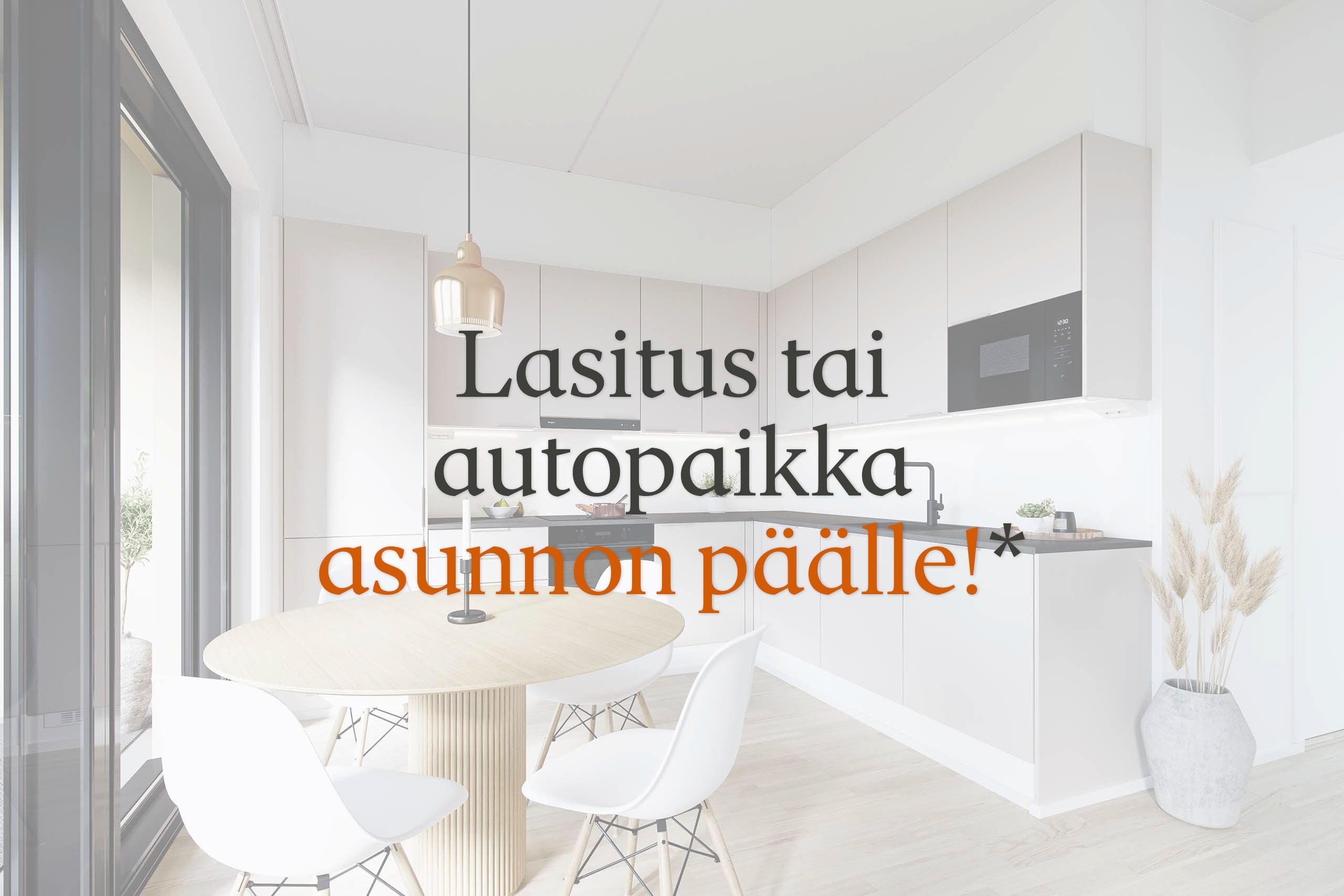 Lasitus tai autopaikka asunnon päälle