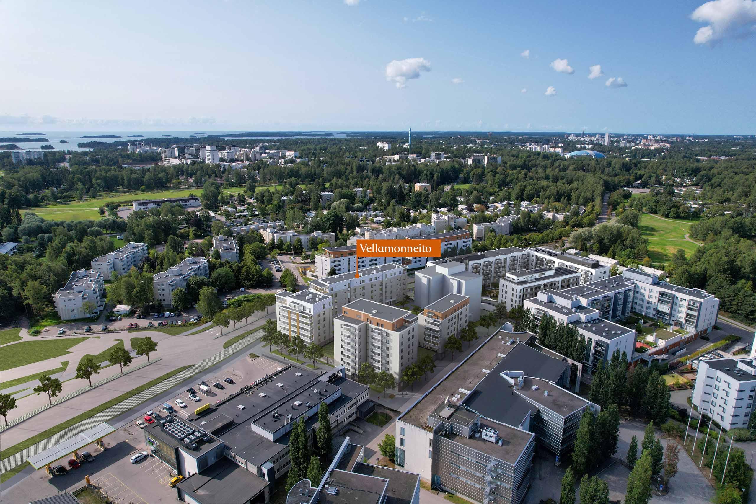 Alustava havainnekuva Eepos-korttelista, taiteilijan näkemys