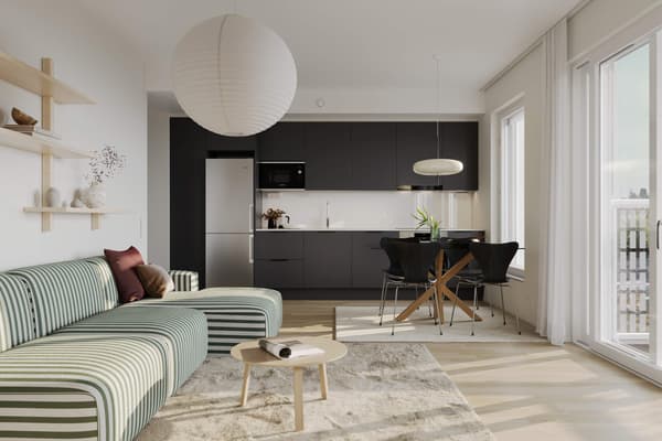 Visualisointikuva Vellamonneidon asunnosta