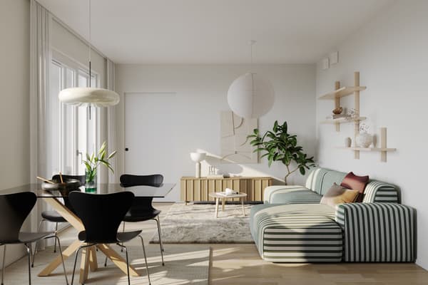 Visualisointikuva Vellamonneidon asunnosta