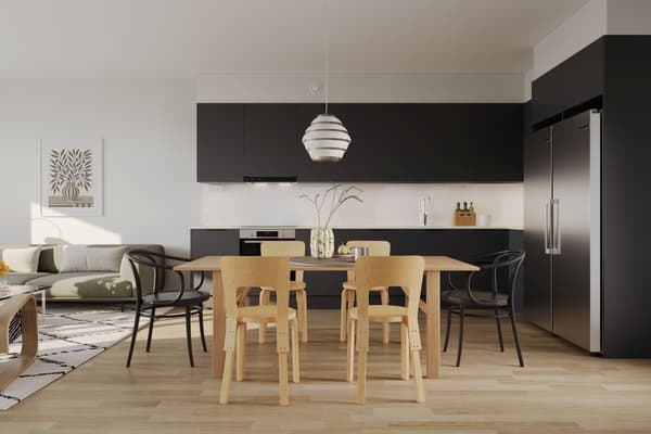 Visualisointikuva Vellamonneidon asunnosta