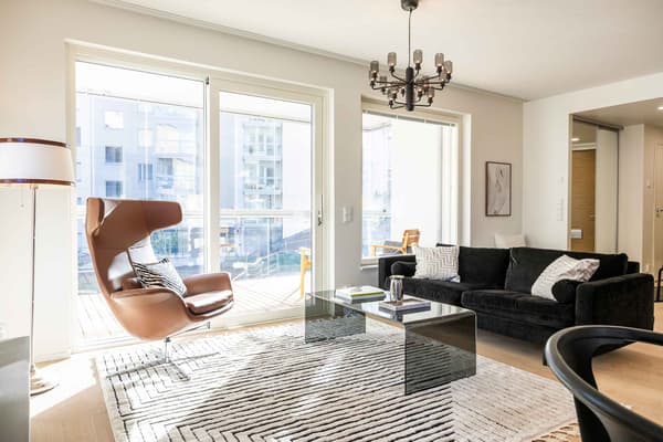 Halkopiipunkallion esittelyasunnon olohuone