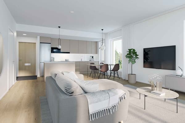 Havainnekuva olohuoneesta