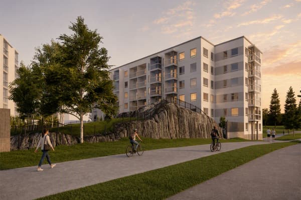 Visualisointikuva Moreenikalliosta Pihlajamäentieltä päin